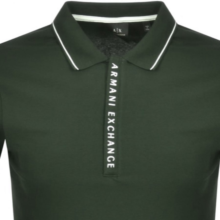 Alternative Image for ProductArmani Exchange Short Sleeved Polo T Shirt Green3